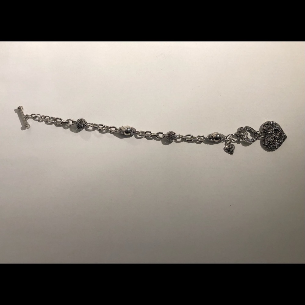 2/$8 OR 3/$10 silver heart charm bracelet